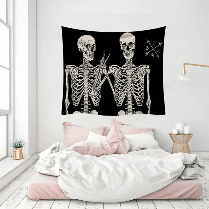 Printed Wall Hanging Tapestry Beach Blanket Mandala Skull Picnic Yoga Mat Home Art for Living Room Decoration