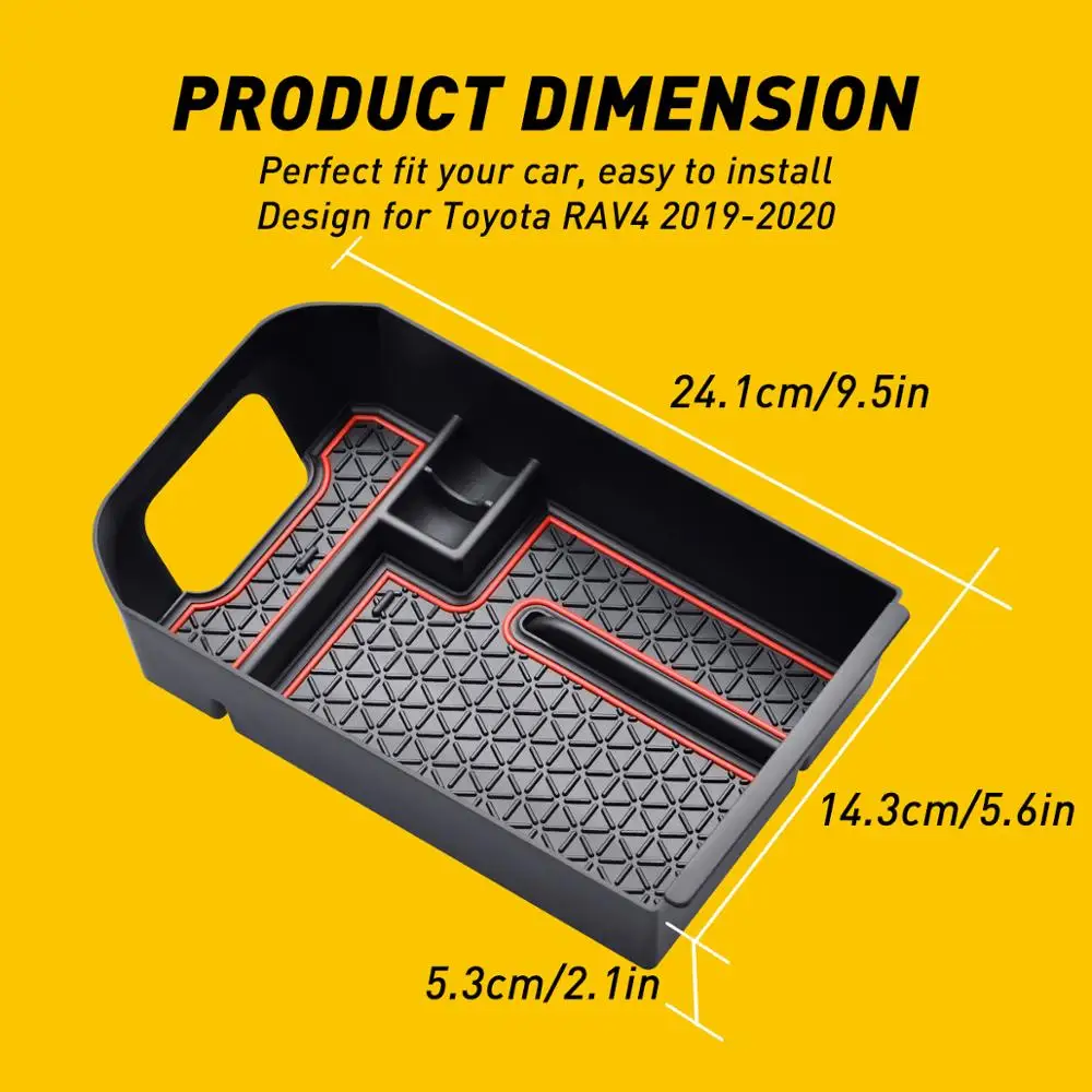 Car Glove Box Armrest Box Secondary Storage For Toyota RAV4 RAV 4 2019 2020 Auto Accessories Styling Car Central Storage Box