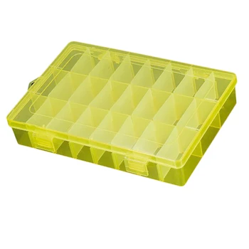 

Plastic Jewelry Box - 24-Grid Jewelry Organizer Storage Box with Adjustable Dividers