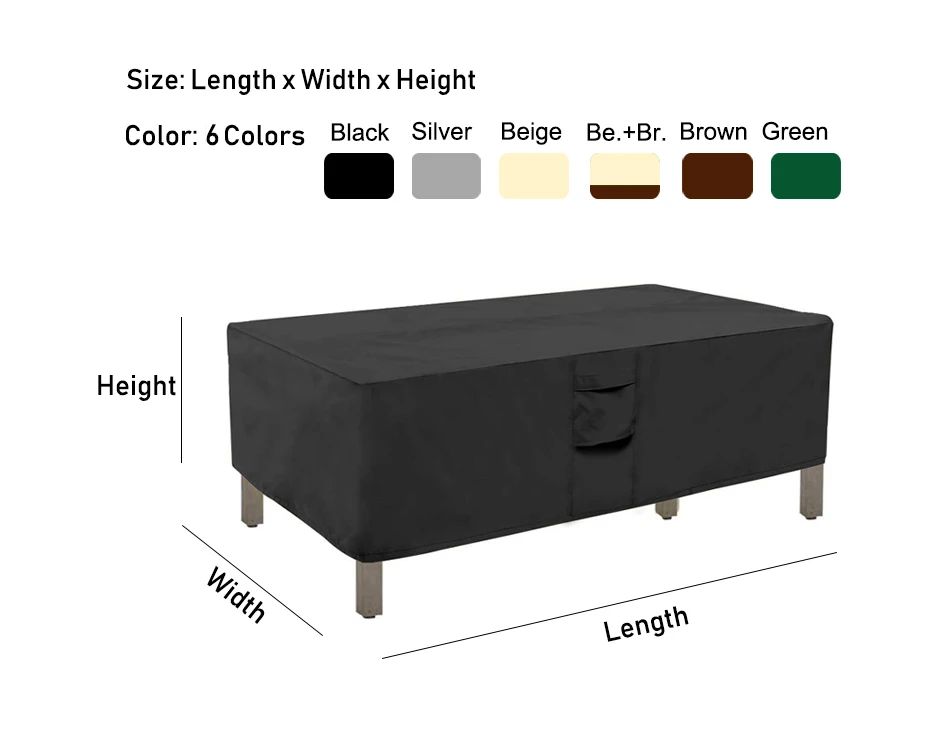 Copertura Impermeabile Per Tavolo Da Esterno - 420D, 213x132x74 Cm, Con Cordino - Foto 5