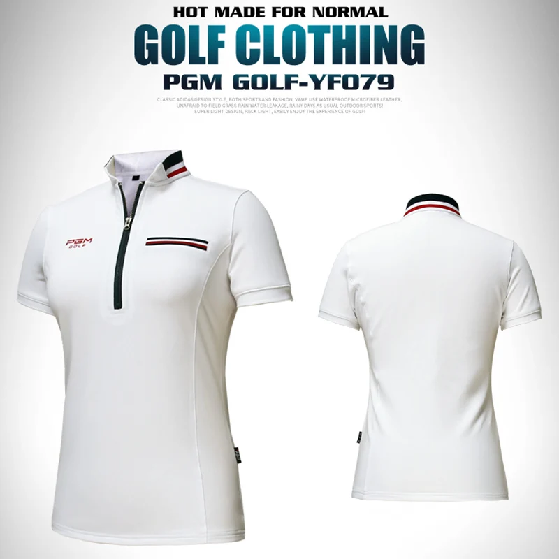 white T-shirt PGM одежда для гольфа женская короткая деленная Летняя женская плиссированная теннисная мини-юбка футболка подкладка XS s m l xl - Цвет: white T-shirt