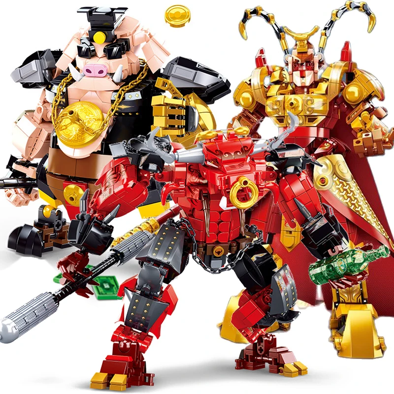 MOC-Monkey King Warrior Mech Building Blocks Set para Crianças