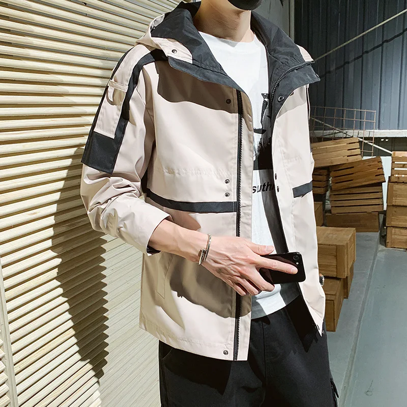 

2019 Autumn New Style MEN'S Coat Korean-style Trend Hooded Clothes Students Spring And Autumn Handsome Casual Tooling Jacket