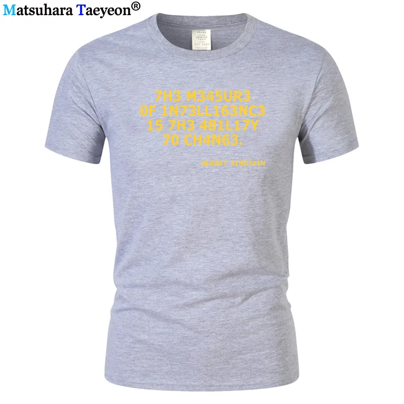 Альберт Эйнштейн интеллект Цитата Мужская Футболка Модный летний топ Забавные футболки хлопчатобумажная Повседневная футболка мужские топы с короткими рукавами - Цвет: 4