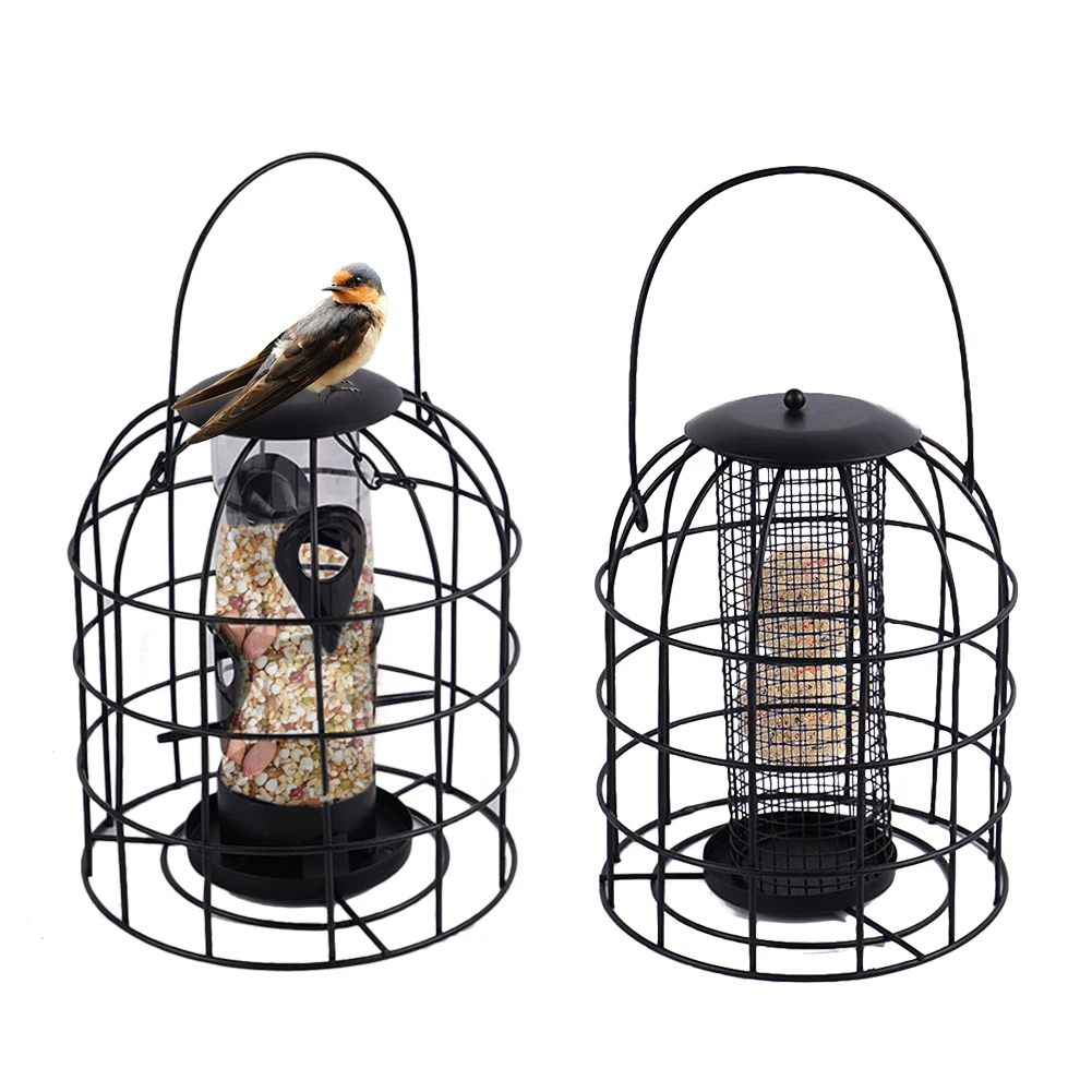 

Iron Cage Pavilion Bird Feeder Outdoor Plastic Hanging Bird Food Container Garden Decoration Bird Feeder Pet Supplies