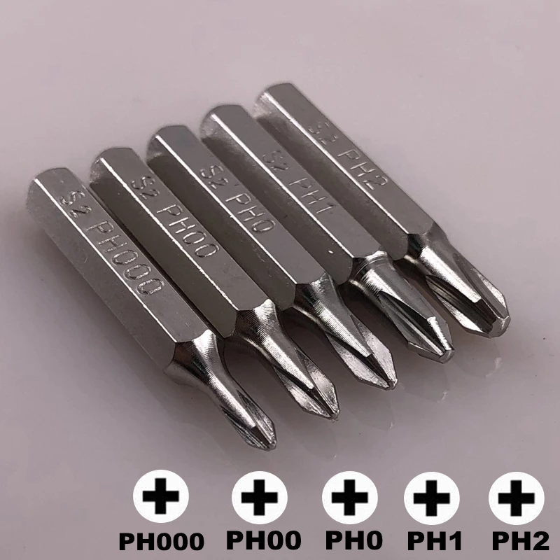 Image of PH000, PH00, PH0, PH1 screwdriver bits