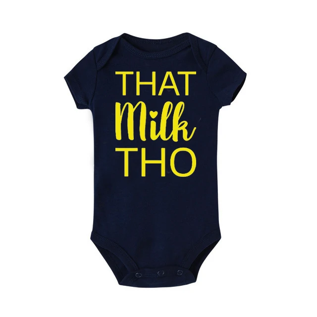 Летний хлопковый боди с принтом «Milk Tho» для новорожденных мальчиков и девочек, боди для малышей, Забавный Милый сдельник для ребенка