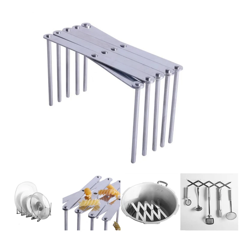 

Wall Hanging Kitchen Storage Telescopic Racks Kitchen Stainless Steel Steaming Rack Retractable Gadget Multi-function Pot Racks