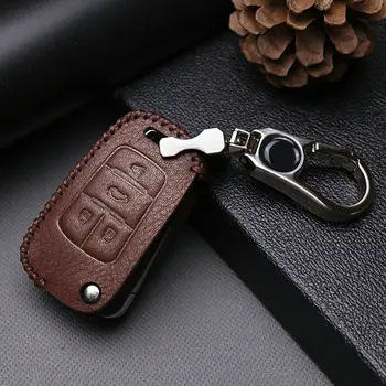 

Leather Car Key Case Cover For Buick Lacrosse Encore Regal For Chevrolet Cruze Captiva For Opel Signum Keyring Key Holder Shell