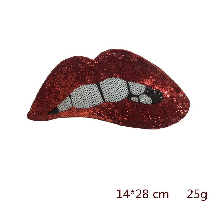 

Lip Cloth Patch Sequins Embroidery Patch Cloth Patch Sleeve Band Hole Subsidies Slanting Mouth Bead Piece