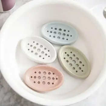 

New Hot Sell Silicone Non-slip Soap Holder Dish Bathroom Shower Storage Plate Stand Hollow Dishes Openwork Soap Dishes Soap Box