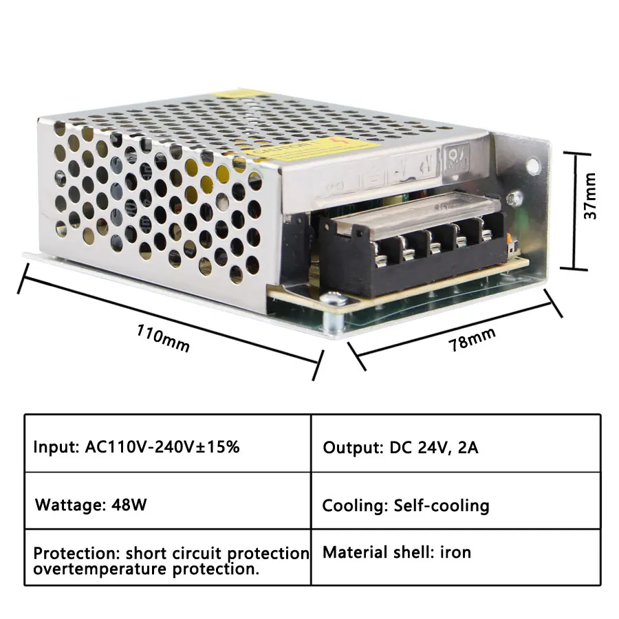 Импульсный источник питания AC DC 24V SMPS 1A 2A 5A 6A 10A 20A 30A 60A 220V To 75W 100W 150W 300W SMPS|Импульсный