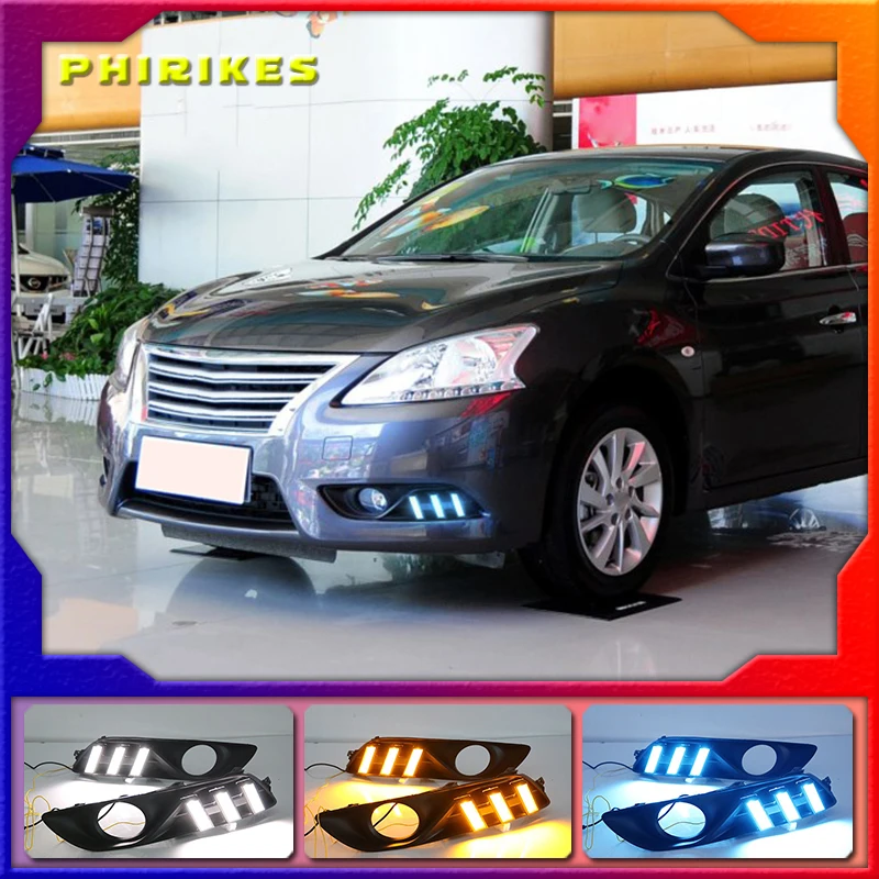 

1 set For Nissan Sylphy sentra 2012 2013 2014 2015 LED DRL Daytime Running Light Daylight Waterproof Signal lamp