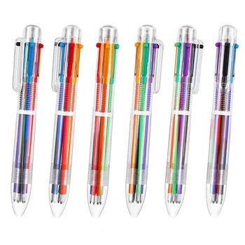 

50Pcs/Lot 6-In-1 Cute Cartoon Multi-Color Multifunction Ballpoint Pen Pressed Oil Color Personalized Stationery