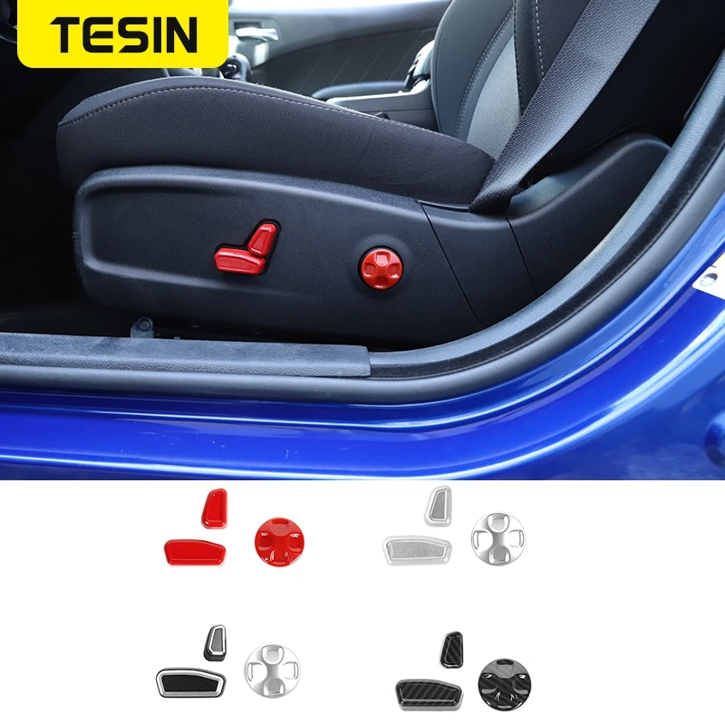 

TESIN Car Stickers For Seat Adjustment Switch Button Cover Trim for Dodge Charger 2015+ Car Accessories Interiror Decoration