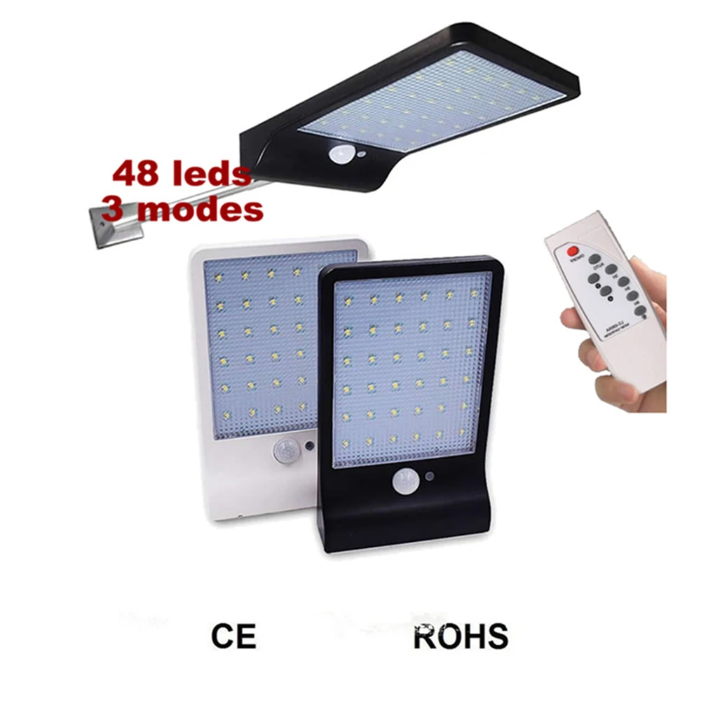 

Outdoor Led Solar Light 48 LED Motion Sensor Lights Super Bright Security Night Flood Light with 3 Mode Remote Control remote co