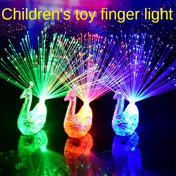 3 pçs led brilho pavão dedo luz anel luminoso lâmpada brinquedo flash criança fluorescentlight up anéis festa brinquedo inteligente para criança