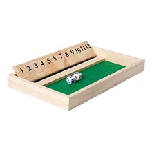 Shut The Box Wooden Board Dice Game with 12 Numbers  Tabletop Traditional Games Indoor Play Fun Game Entertainment