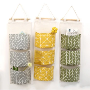 

Home Storage Cotton Linen Waterproof multi - layer Hanging Pocket