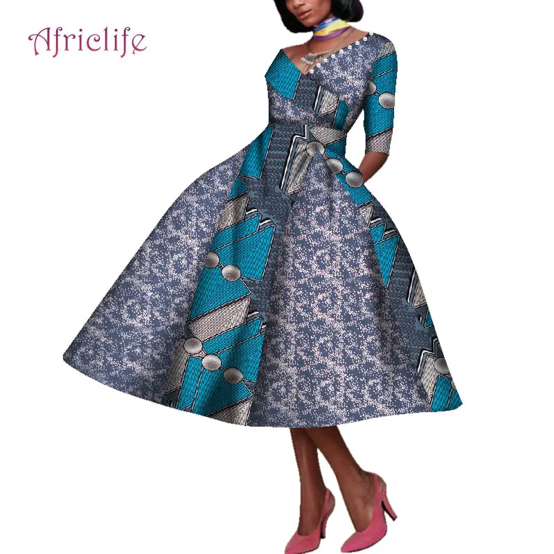 

African Print Dresses for Women New Design African Women Skirt with Pearls WY4515