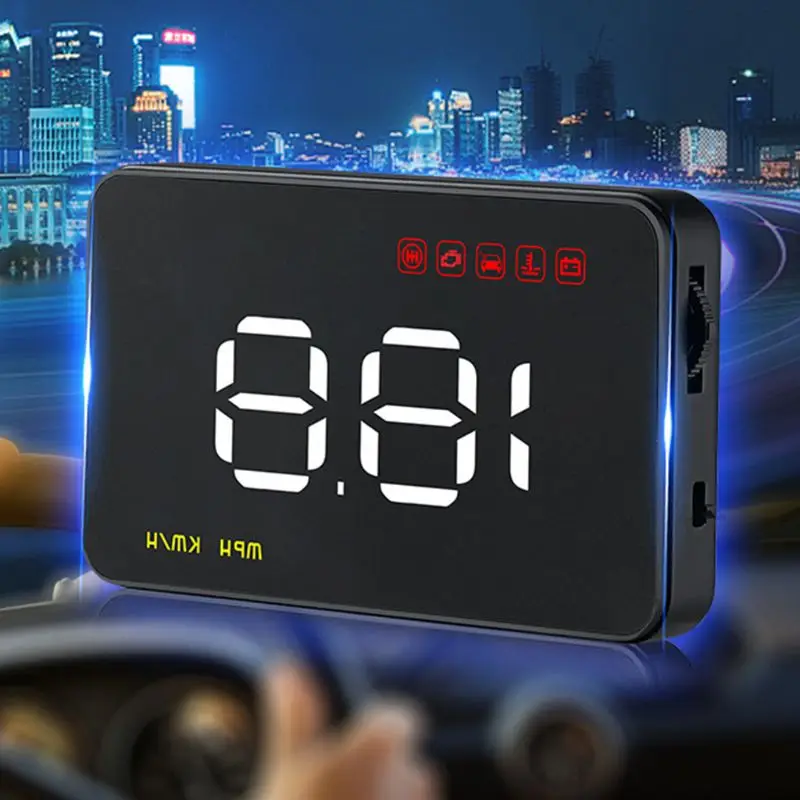  Head Up Display Auto HUD 35 ”Digitale GPS Tacho Überdrehzahl Warnung Alarm