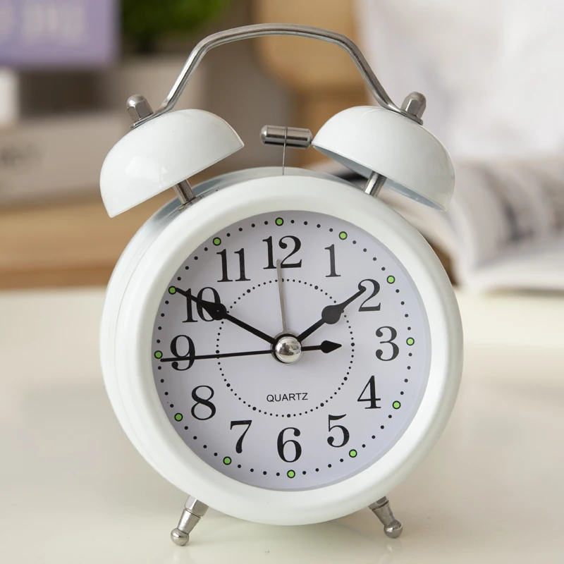 Alarm Clock Bedside Child Personality Clock Metal Creative Luminous Sitting Clock Leisure Clock