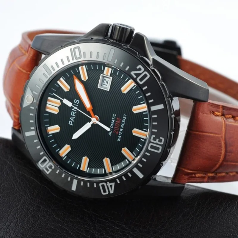 Parnis Automatic Diver Watch Waterproof 200M Metal Mechanical Men Watches Sapphire Glass Luminous-2