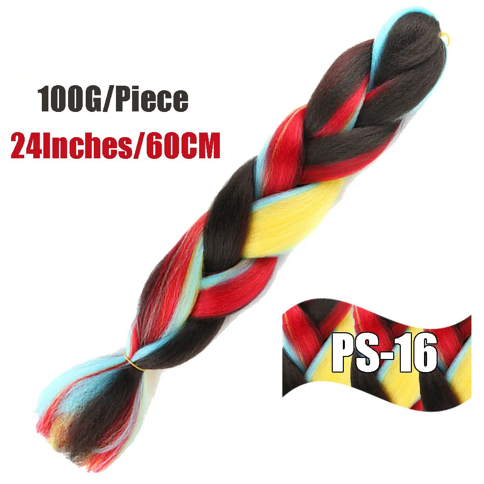 24 дюйма, 100 г/упак. коробка, огромные косички, длинные, Омбре, синтетические, жаростойкие, косички, волосы, вязанные крючком, для наращивания, африканские, JINKAILI - Цвет: T4/613#