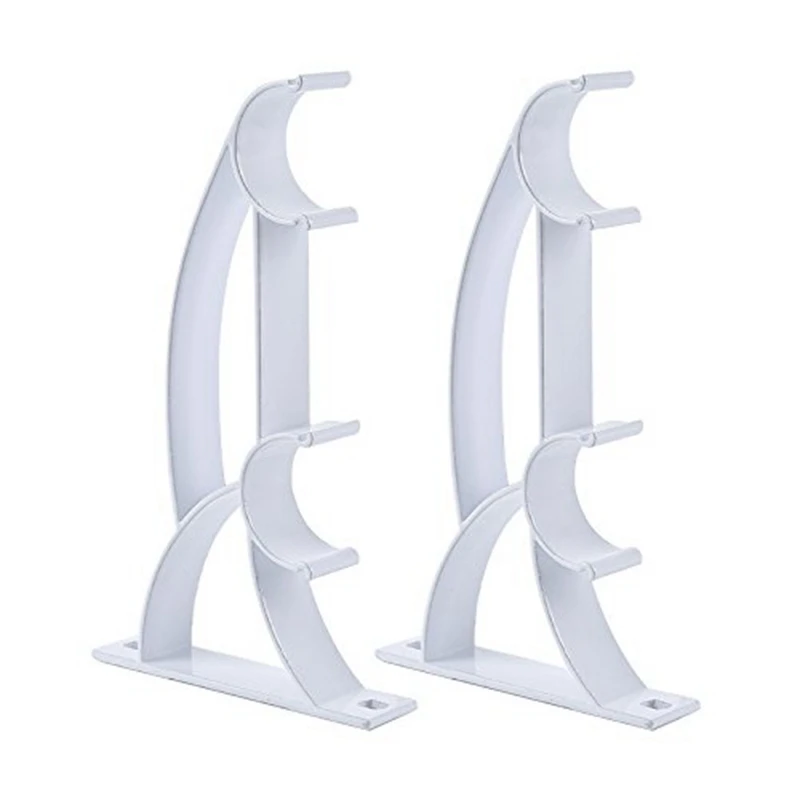 

Double Rod Holder Curtain Pole Bracket Heavy Duty Metal Aluminum Alloy 2 Pcs