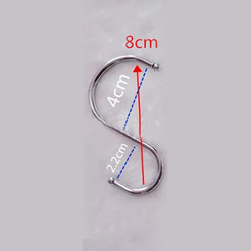 10Pcs Households Stainless Steel S Hooks Utensil Coat Clothes Hanger Supplies