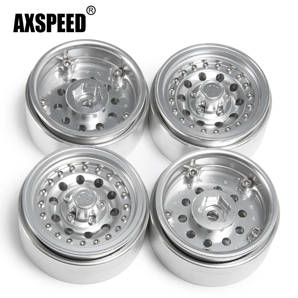 AXSPEED 1.9 inch Alloy Beadlock Wheel Rims Hubs For Axial SCX10 90046 ...