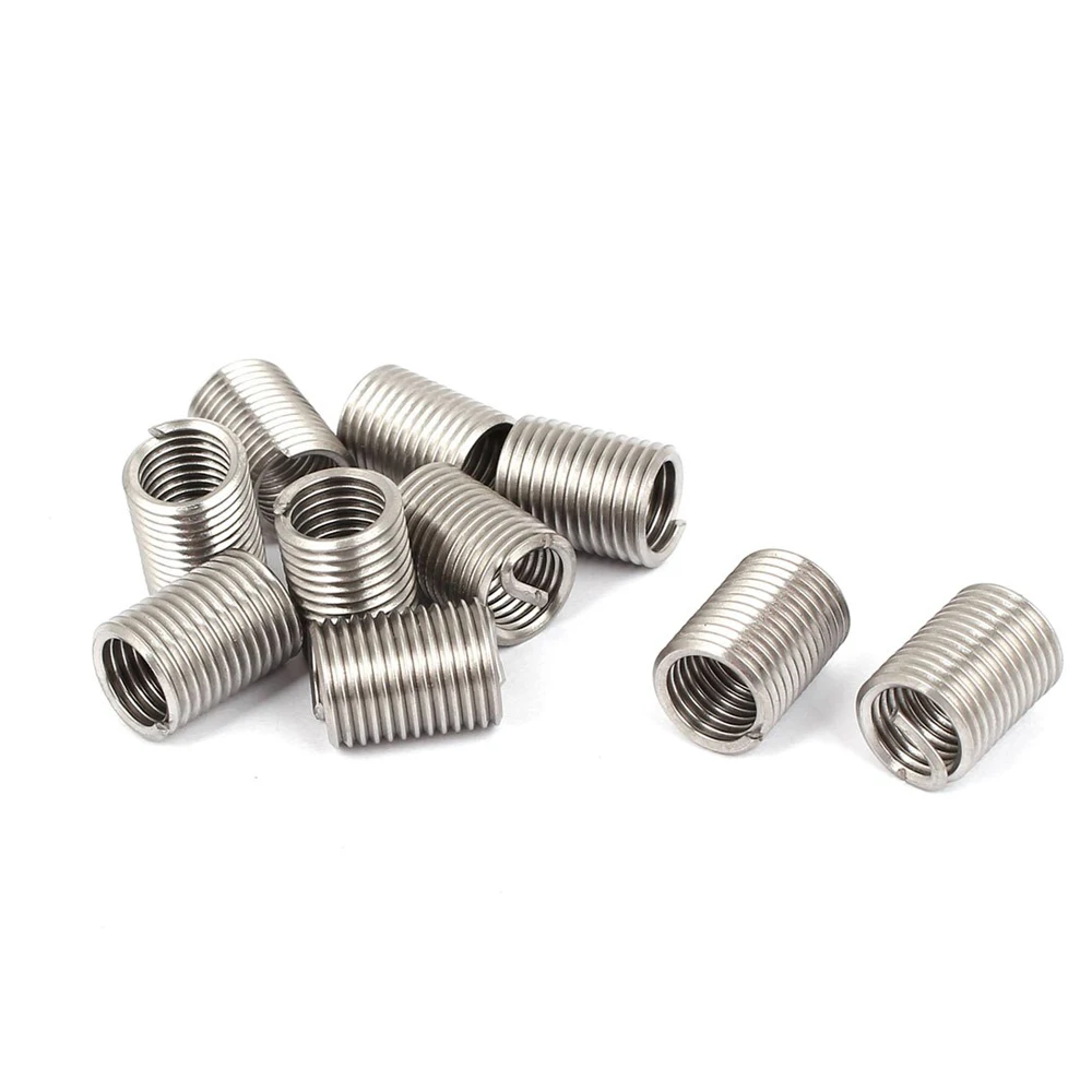 20pcs Stainless Steel M8 Self Tapping Thread Insert Screw Bushing M8*1.25*15mm  302 Slotted Type Wire Thread Repair Insert - Threaded Insert - AliExpress