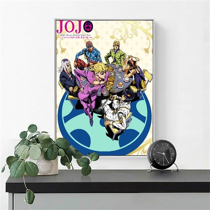 Постеры и принты JoJo s причудливый плакат Приключения действие японское аниме Холст Живопись стены искусства картина для гостиной дома деко - Цвет: B