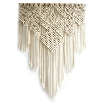 

Macrame Bohemian Tapestry Wall Hanging Chic Geometric Art Handicrafts Woven Tapestry for Home Living Room Decoration