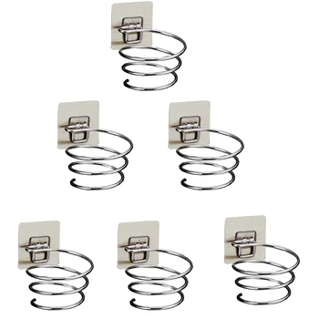 

6 Pcs Wall-Mounted Hair Dryer Holder High Quality Bathroom Shelf Storage Hairdryer Holder Rack Organizer for Hairdryer