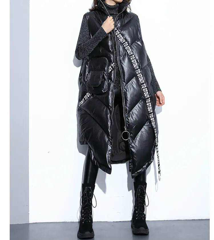 Max LuLu, модная уличная одежда, женская теплая одежда в стиле панк, женские мягкие длинные жилеты, черные зимние пальто, негабаритный Повседневный жилет