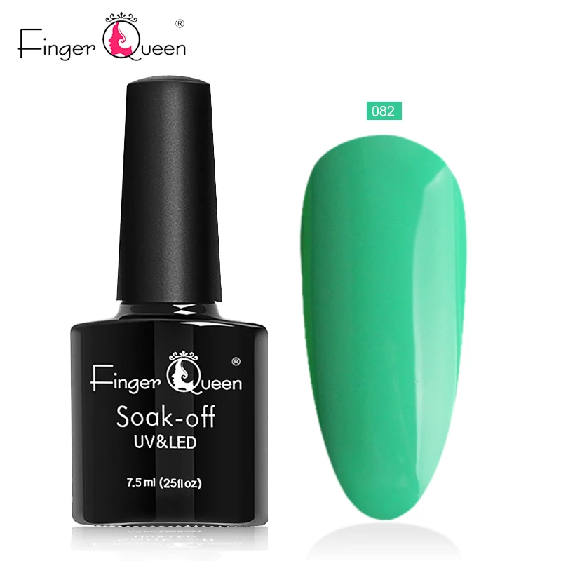 BLC082 Fingerqueen растение зеленый голубой цвет серии Модный лак для ногтей для женщин Многоцветный гель лак блестящий гель УФ 7,5 мл - Цвет: BLC082