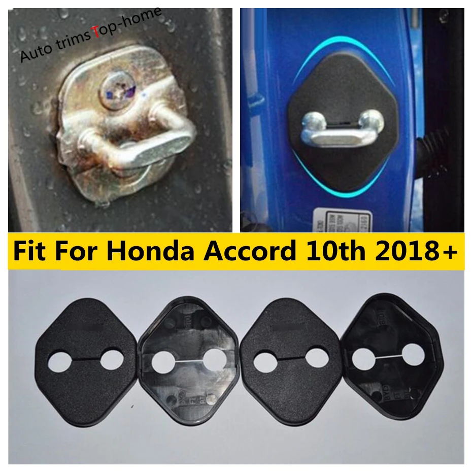 Yimaautotrims Inner Door Lock Protector Kit Cover Trim 4 Piece Fit For Honda Accord 10th 2018 - 2022 Plastic Interior Mouldings |