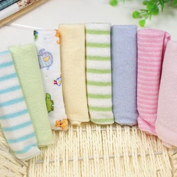 

8Pcs 22.9 x 22.9cm Baby Face Towel Small Square Handkerchief for baby 2020 new arrival - Pattern Random