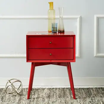 

Nordic solid wood modern bedside table mini American simple bedside table bedroom fashion small side cabinet
