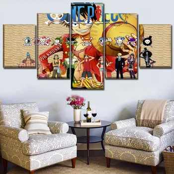 

Painting One Piece Full Round Drill DIY Diamond 5D Embroidery Handicraft 5 Pcs Picture Anime Wall Art Home Decor Cross Stitch