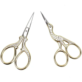 

Embroidery Scissors, Stainless Steel Stork Scissors for Sewing Crafting,Threading, Needlework(2 Pcs,Gold)