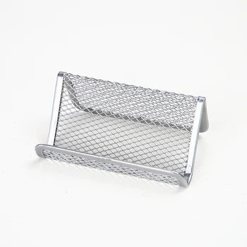 

Desktop Accessories Durable Shelf Metal Mesh Desk Storage Practical Home Display Stand Organizer Office Business Card Holder