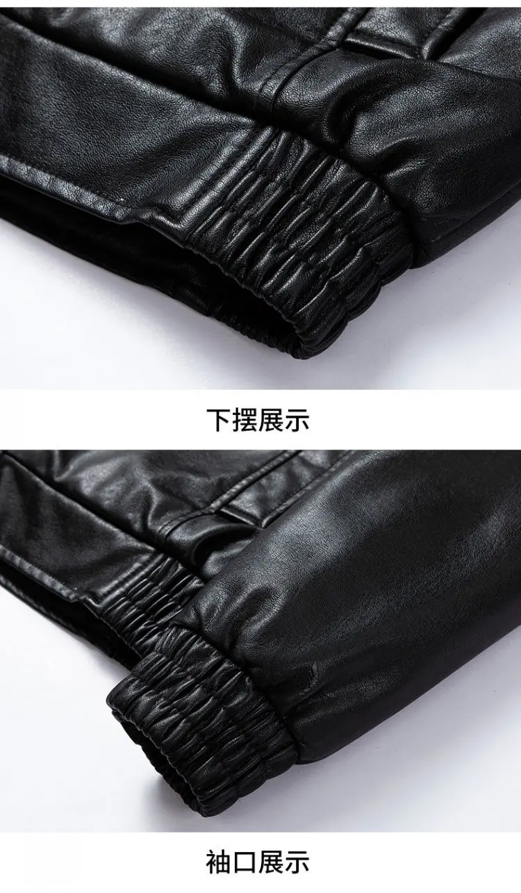 AliExpress, осенне-зимнее Мужское пальто с отложным воротником из толстой искусственной кожи, локомотивное кожаное пальто большого размера