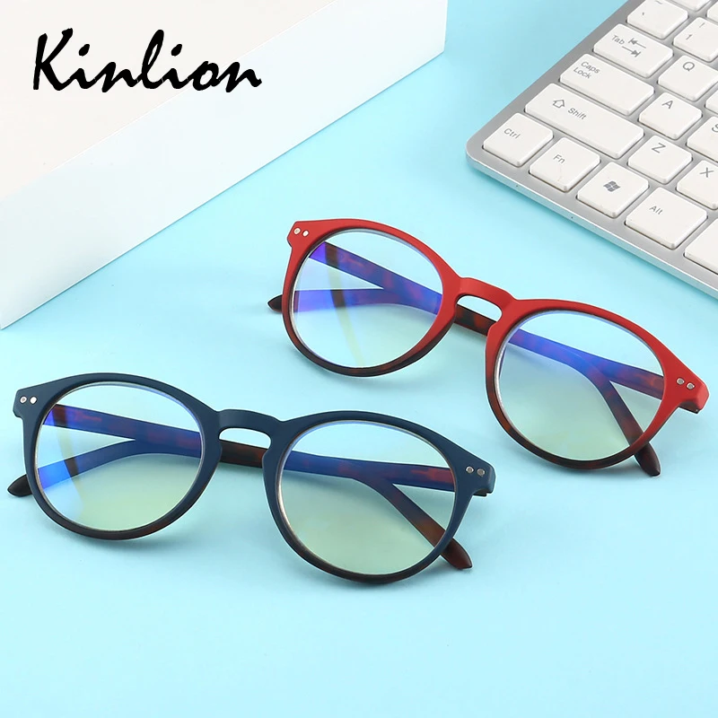 Kinlion, круглые очки для чтения, женские, мужские, весна, ноги, синий светильник, очки, оправа, Ретро стиль, Ретро стиль, анти-синие очки для чтения, Gafas
