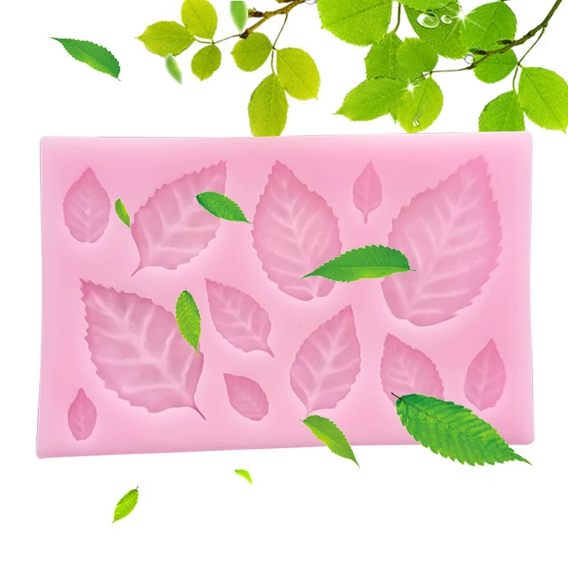 Cake Decor Fondant Cake 3D Leaves Silicone Mould Cake Decorating Tools DIY Tree Leaf Press Silicone Mold