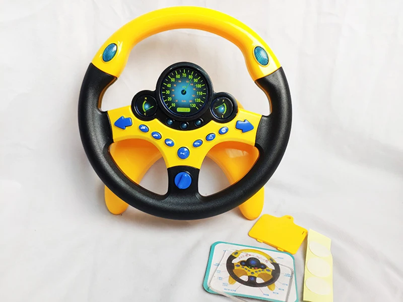 Детские игрушки для имитации рулевого колеса, акустооптические музыкальные игрушки, пластиковые игрушки на китайском и английском языках