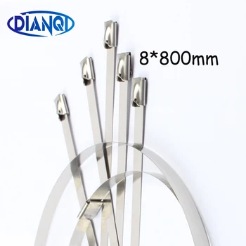 

100pcs 8*800mm 8x800mm 8mmx800mm Latching Self-Locking Stainless Steel Zip Cable Tie Lock Tie Wrap cable ties 201 304 316