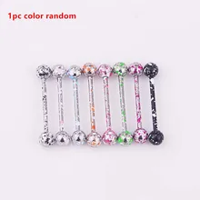 1 шт нержавеющая сталь геометрическая форма Серебряный разный цвет язык несколько цветов язык кольцо шпильки украшения для людей пирсинг