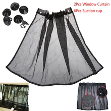 2pcs Car Sun Shade Window SunShade Drape Visor Valance Curtain Windshield Sunshade Adjustable Foldable Car Styling